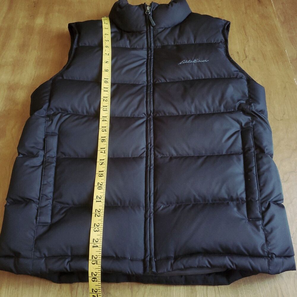 Eddie Bauer Puffer Vest Mens SMALL Minimum 80% Down Black Full Zip EB650 - Picture 7 of 8